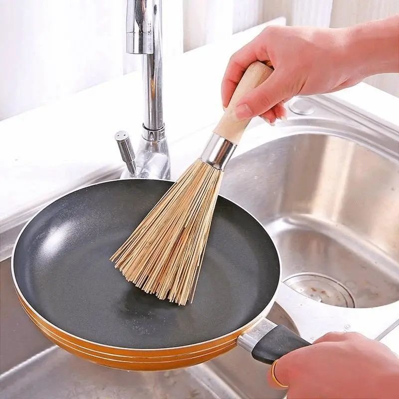 Dụng Cụ Rửa Chảo Bằng Tre Chuyên Dùng Cọ Chà Rửa Nồi, Chảo Siêu Sạch, Siêu Nhanh