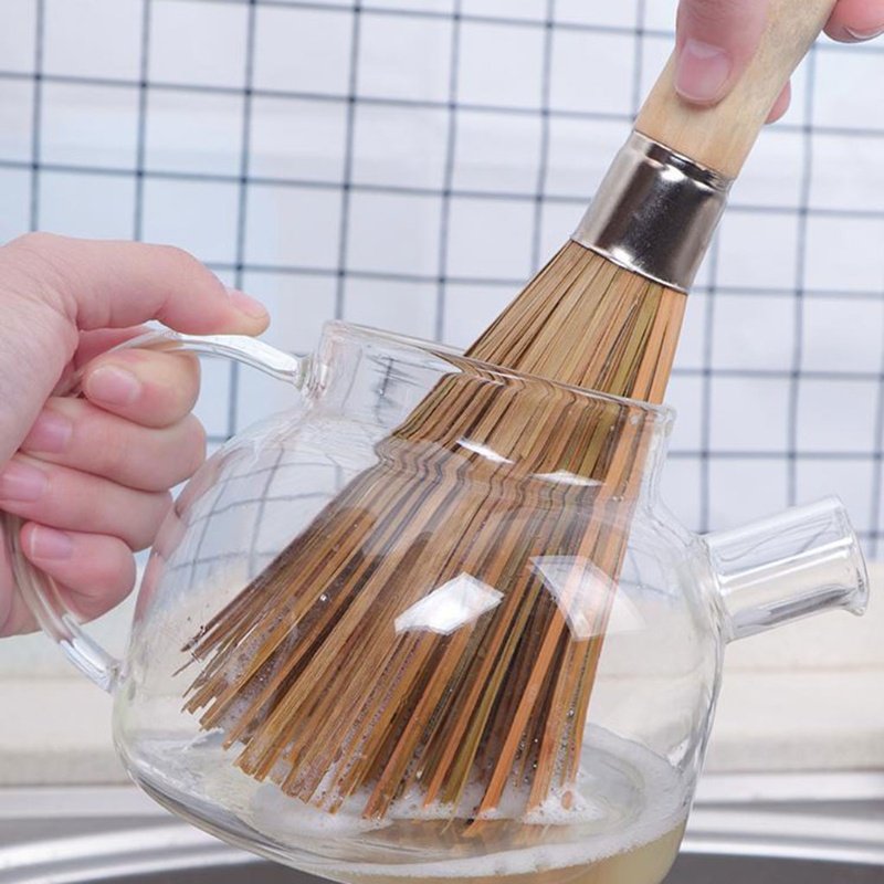 Dụng Cụ Rửa Chảo Bằng Tre Chuyên Dùng Cọ Chà Rửa Nồi, Chảo Siêu Sạch, Siêu Nhanh