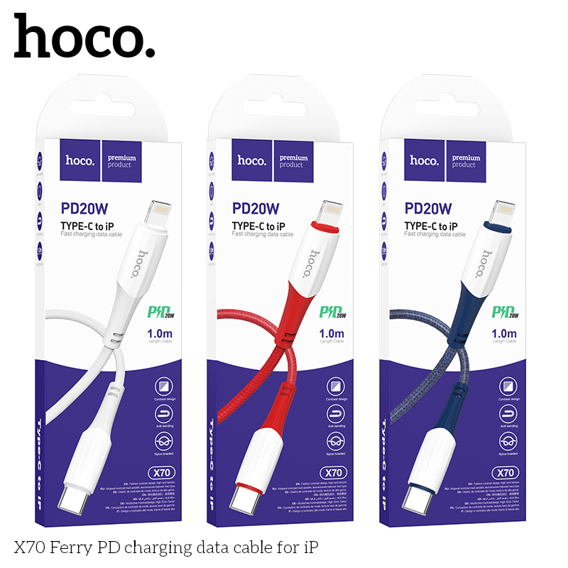 Cáp Sạc X70 Pd Type C To Lightning Dây Dài 1M Cáp Sạc X70 Pd Type C To Lightning Dây Dài 1M