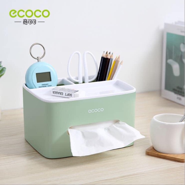 Hộp Đựng Giấy Vệ Sinh Để Bàn Có Ngăn Trên Ecoco Hộp Đựng Giấy Vệ Sinh Để Bàn Có Ngăn Trên Ecoco
