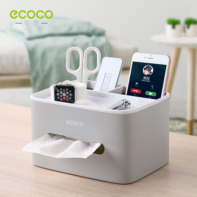 Hộp Đựng Giấy Vệ Sinh Để Bàn Có Ngăn Trên Ecoco Hộp Đựng Giấy Vệ Sinh Để Bàn Có Ngăn Trên Ecoco