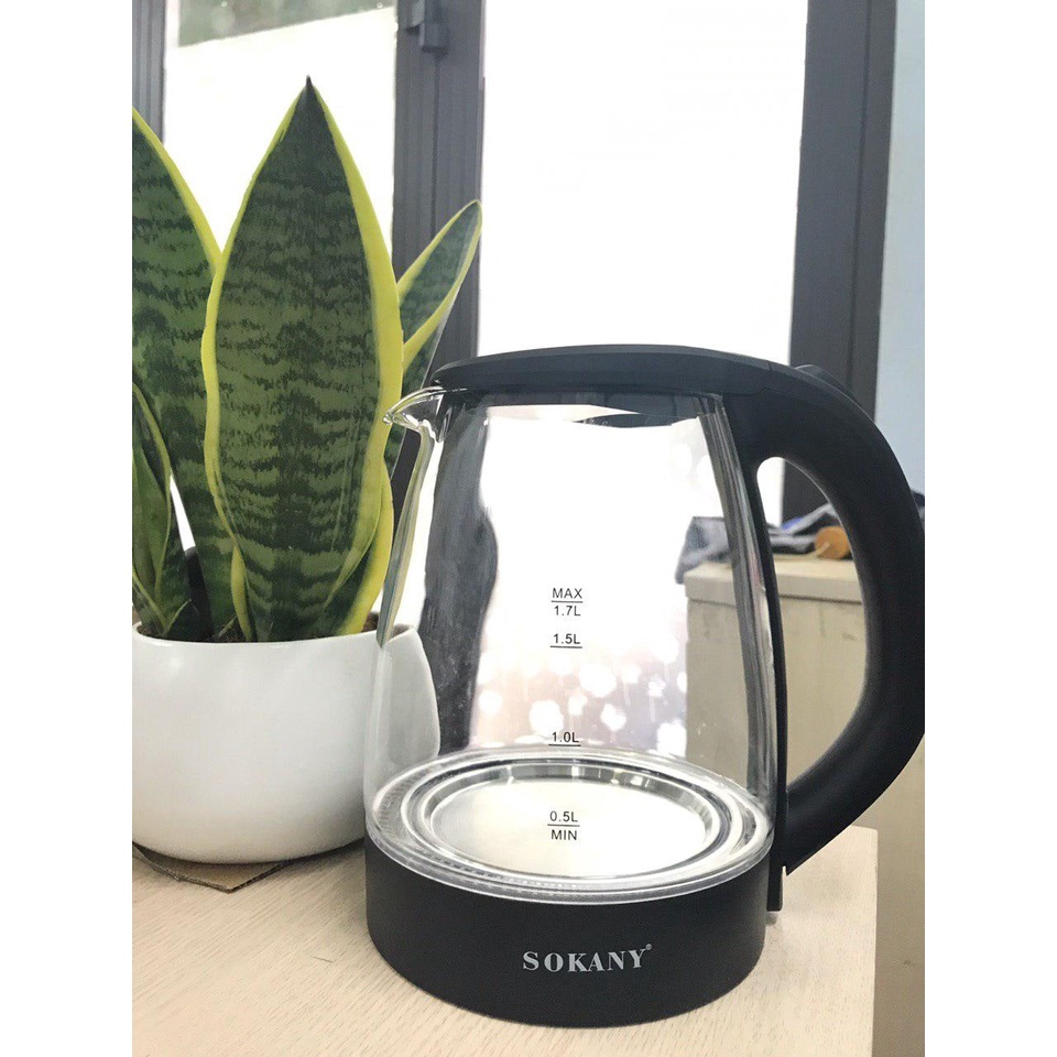 Ấm Siêu Tốc Thủy Tinh Sokany 322 2 Lít