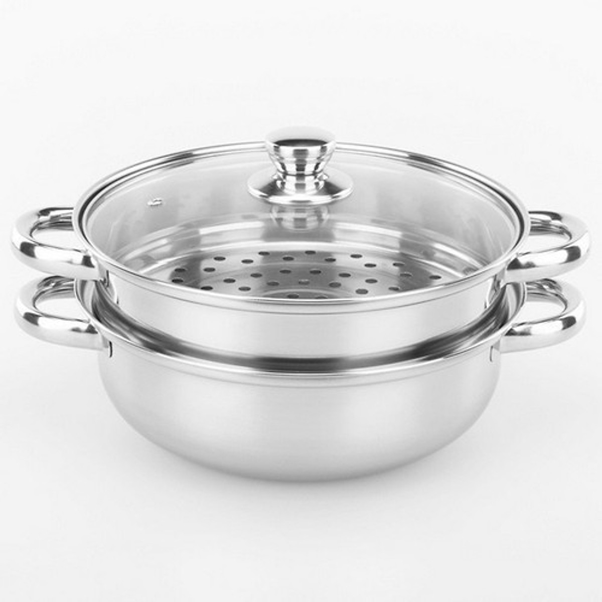 Nồi Hấp 2 Tầng Đa Năng Steam Pot(Nồi Inox Màu Trắng) (T30) Nồi Hấp 2 Tầng Đa Năng Steam Pot(Nồi Inox Màu Trắng) (T30)