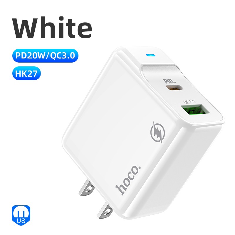 Cóc Sạc Nhanh Hk27 Pd20W + Qc 3.0 Hàng Chính Hãng Hoco