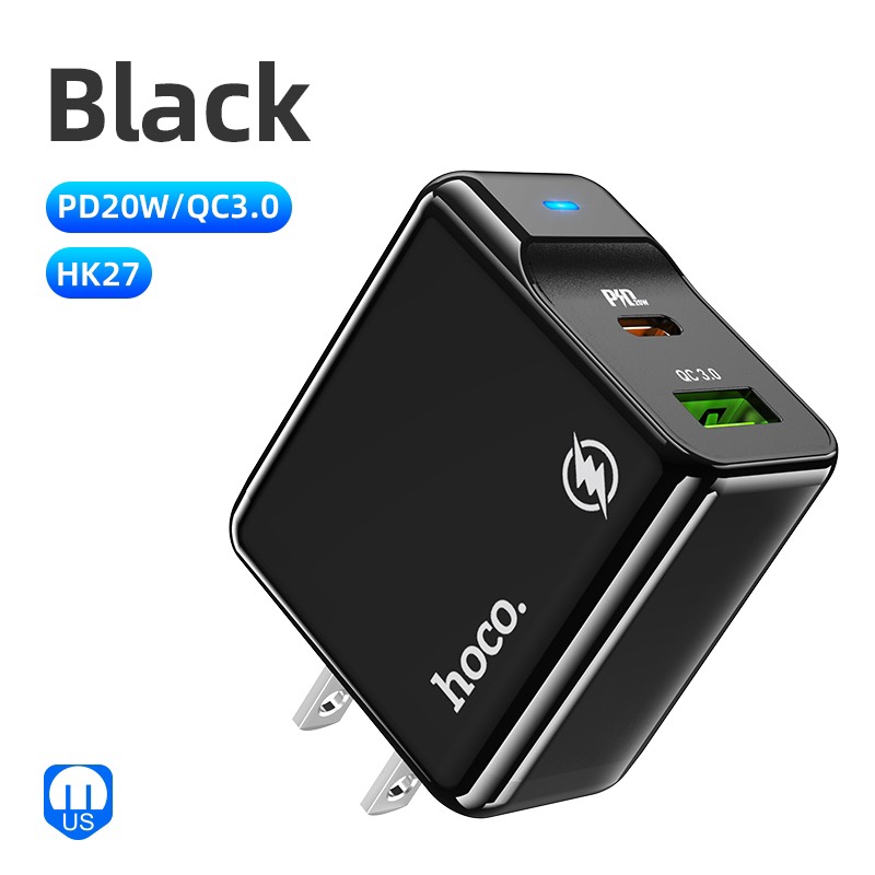 Cóc Sạc Nhanh Hk27 Pd20W + Qc 3.0 Hàng Chính Hãng Hoco