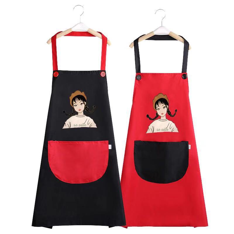 Tạp Dề Nhà Bếp Chống Thấm Hình Cô Gái Dễ Thương