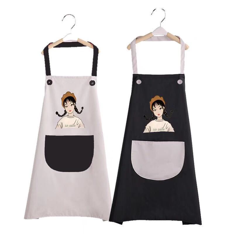 Tạp Dề Nhà Bếp Chống Thấm Hình Cô Gái Dễ Thương