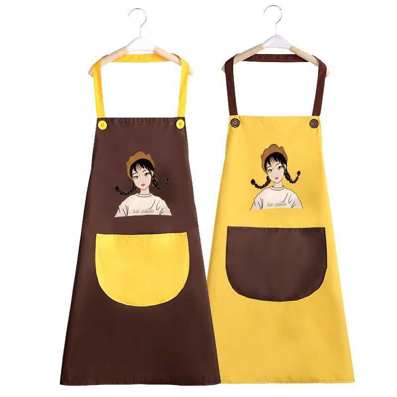 Tạp Dề Nhà Bếp Chống Thấm Hình Cô Gái Dễ Thương