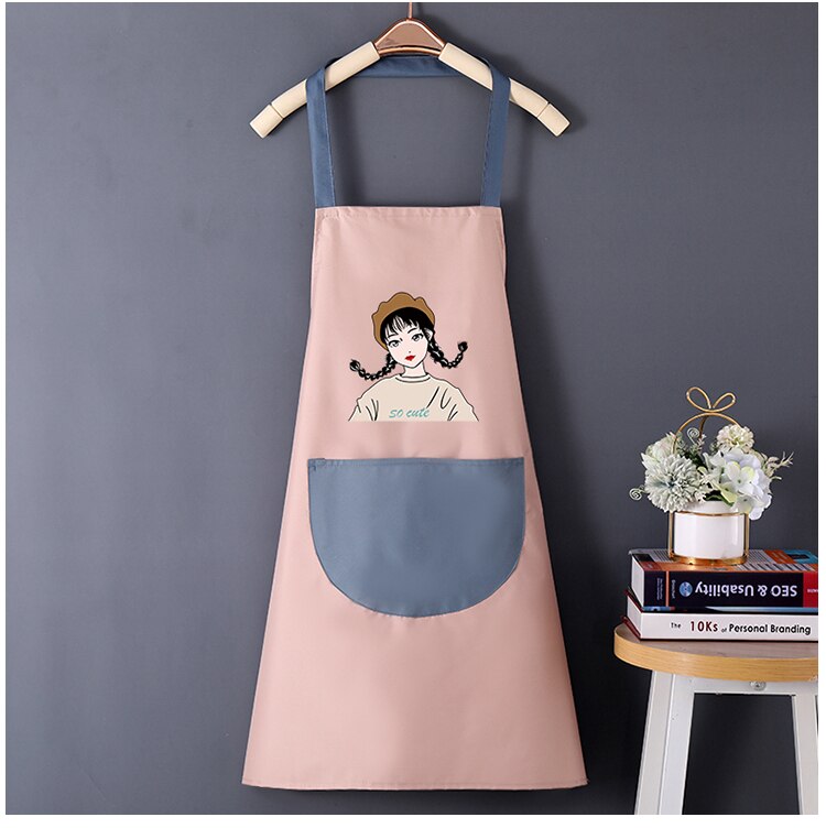 Tạp Dề Nhà Bếp Chống Thấm Hình Cô Gái Dễ Thương
