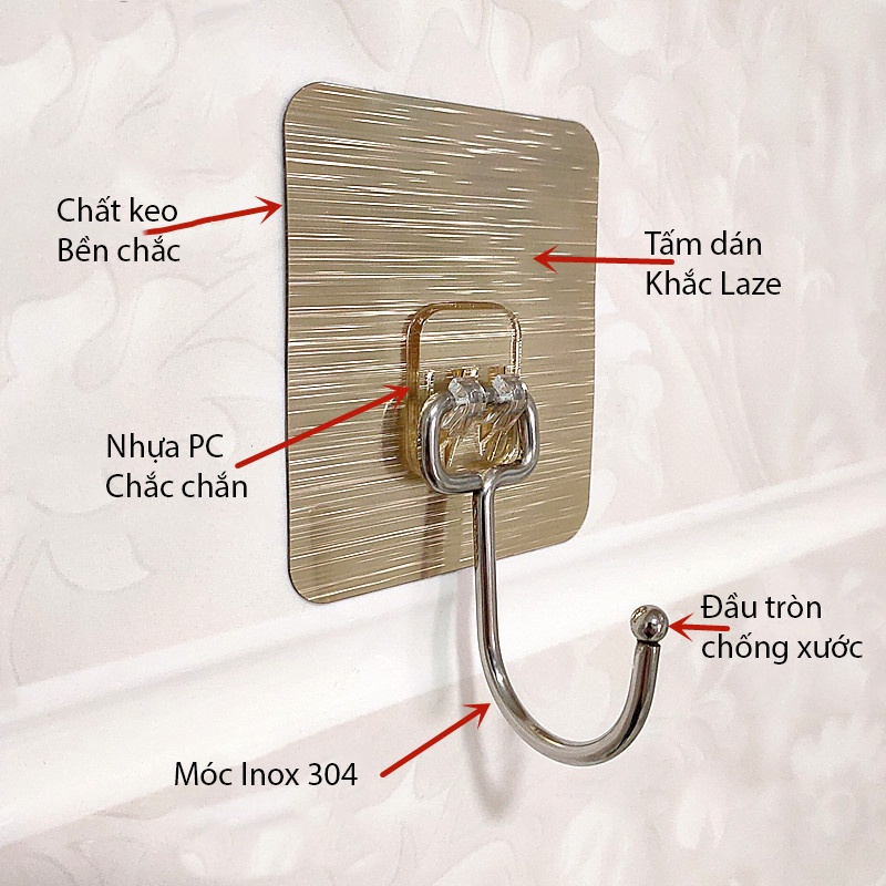Móc Thép Dán Tường Treo Đồ Vật Đa Năng Tiện Dụng