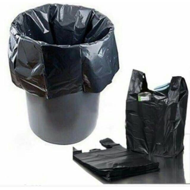 1Kg Túi Nilon Đen Bóng Dẻo Dai Có Quai Sách (Size 26 Đựng 10Kg)