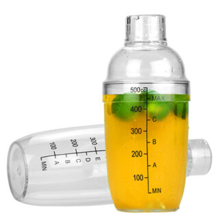Bình Lắc Pha Chế Shaker Nhựa Trong Suốt 530Ml Có Vạch Chia