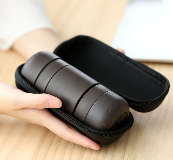 Bộ Bình Trà  Gốm Sứ 4 Tách Kèm Túi Đựng Du Lịch Cao Cấp