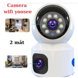 Camera Yoosee IP 2 Mắt Trong Nhà Xem 2 Màn Hình Cùng Lúc Độ Phân Giải 2K, Xoay 360 Độ, Xem Đêm Có Màu, Hỗ Trợ Đàm Thoại 2 Chiều