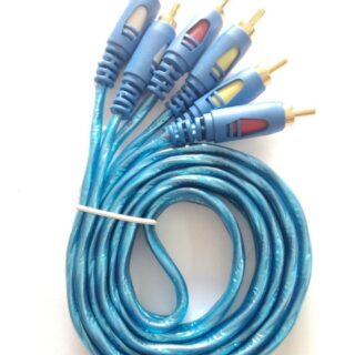 Dây Loa AV 6 Đầu Hoa Sen RCA Dài 1.5M Chống Nhiễu (Xanh)