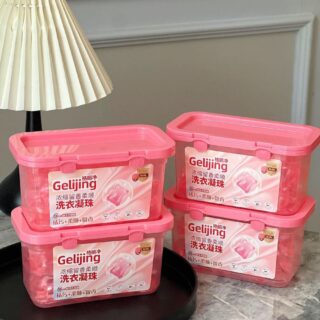 Hộp 100 Viên Nước Giặt Quần Áo GeliJing Cô Đặc Hương Hoa Anh Đào Thơm Mát
