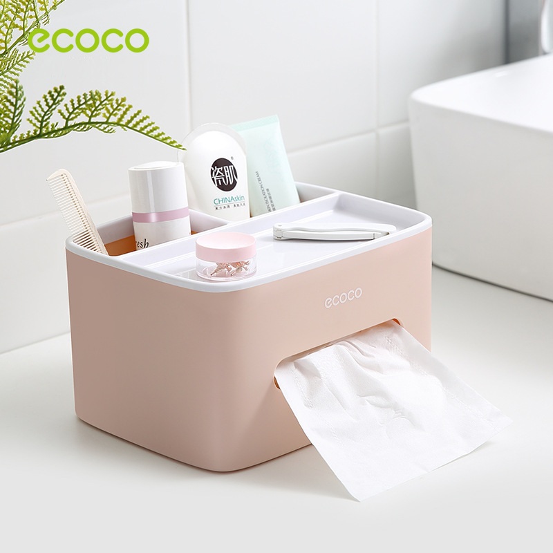 Hộp Đựng Giấy Vệ Sinh Để Bàn Có Ngăn Trên Ecoco Hộp Đựng Giấy Vệ Sinh Để Bàn Có Ngăn Trên Ecoco