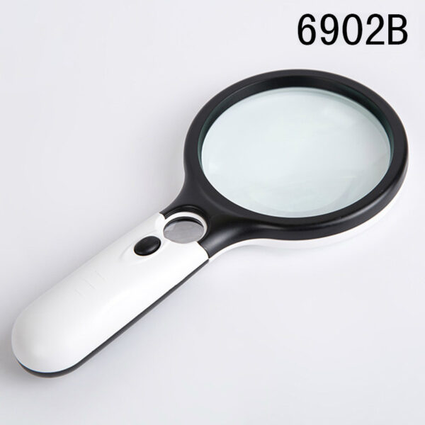 Kính Lúp 6902AB 2 Kính Quang Học Cầm Tay Có 3 Đèn Led