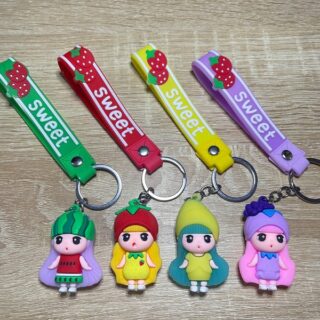 Móc Khoá Hình Cô Bé Trái Cây Tóc Dài Dễ Thương Thời Trang