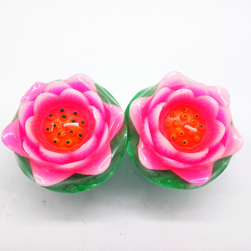 Combo 6 Nến Hình Hoa Sen Có Đế Bằng Lá 6x7cm Combo 6 Nến Hình Hoa Sen Có Đế Bằng Lá 6x7cm