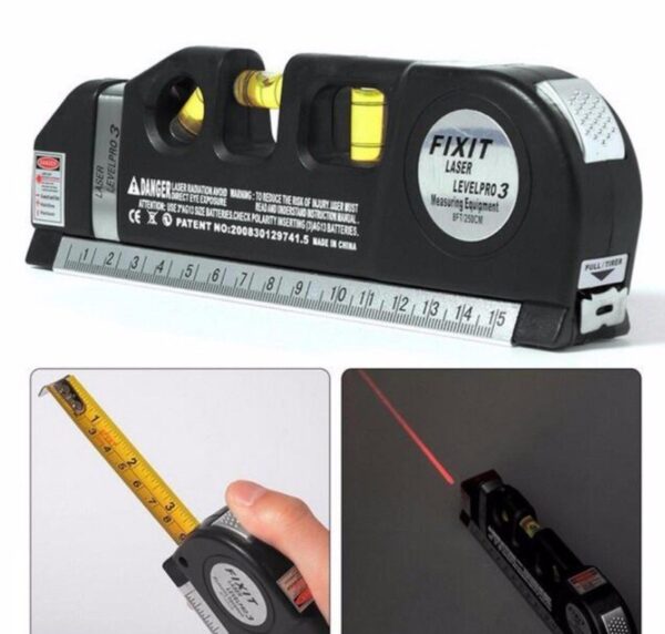 Thước Đo Laser Fixit 2 Tia Dọc Ngang Đa Năng Kèm Pin