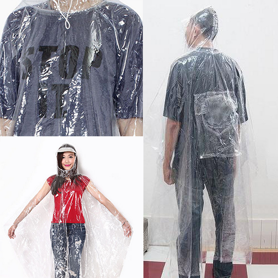 Áo Mưa TRONG SUỐT 2 Đầu 2 Người