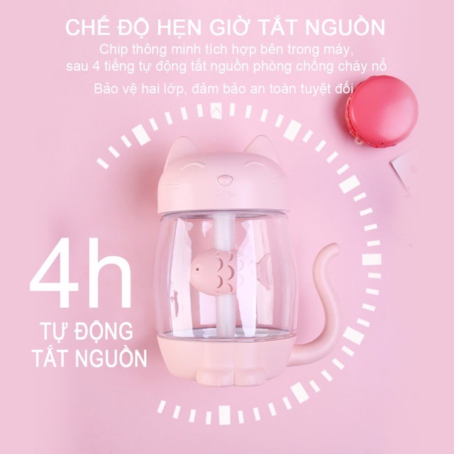 Máy Tạo Độ ẩm Hình Mèo Xương Cá Dễ Thương