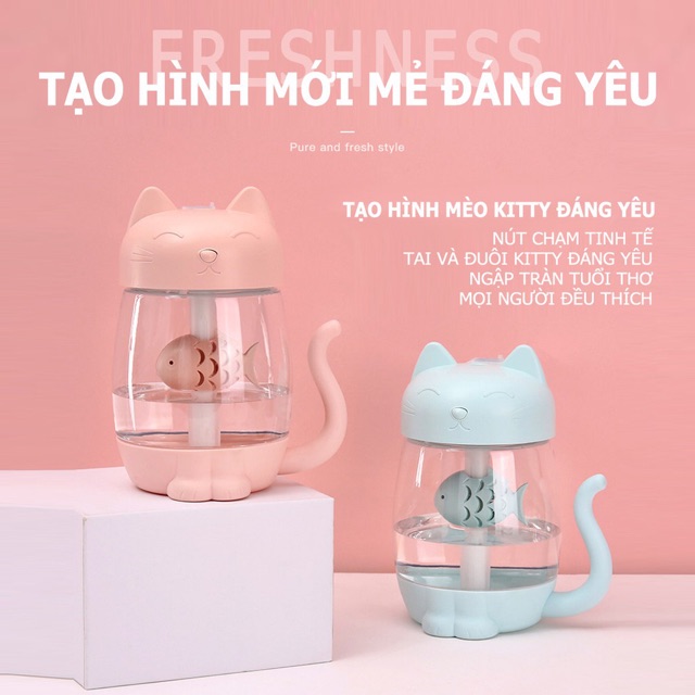 Máy Tạo Độ ẩm Hình Mèo Xương Cá Dễ Thương