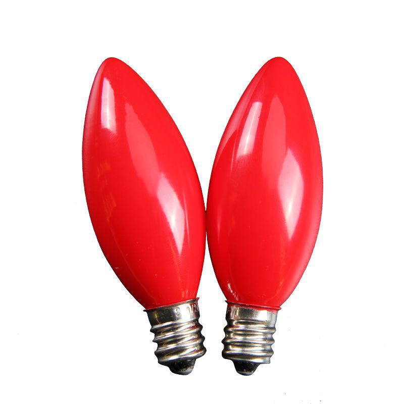 Cặp Đèn Thờ Đế Vàng Bóng Đỏ Có Công Tắc