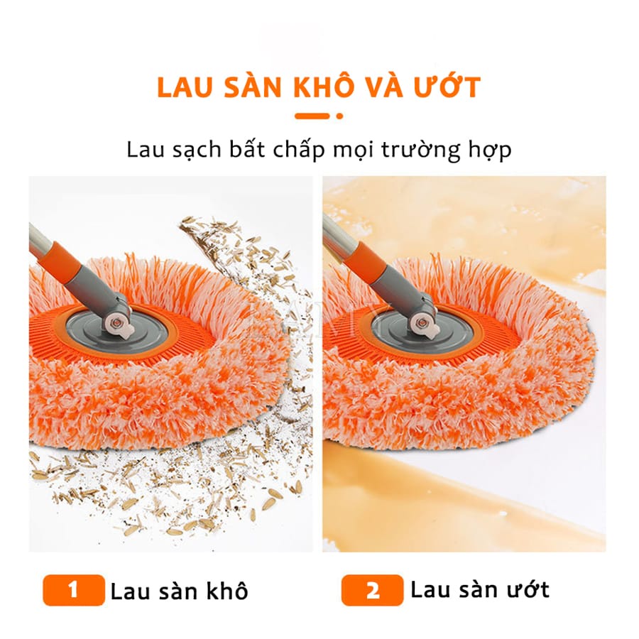 Chổi Lau Nha Đa Năng 2M Màu Cam Chổi Lau Nha Đa Năng 2M Màu Cam