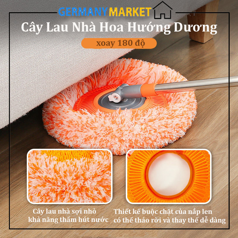 Chổi Lau Nha Đa Năng 2M Màu Cam Chổi Lau Nha Đa Năng 2M Màu Cam