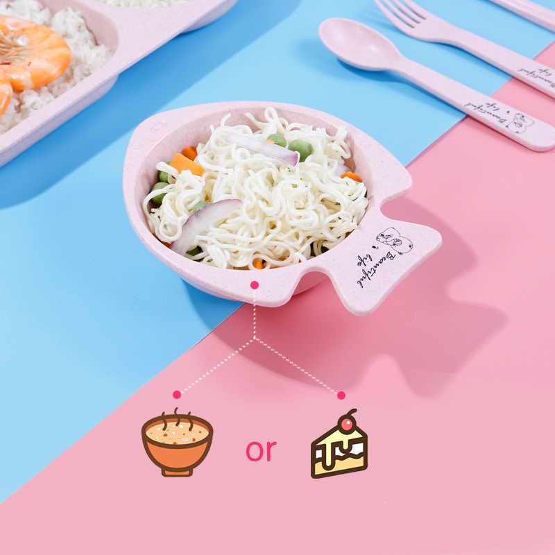 Bộ Khay ăn Dặm 6 Món Cho Bé Beautiful Life (hình Gấu)