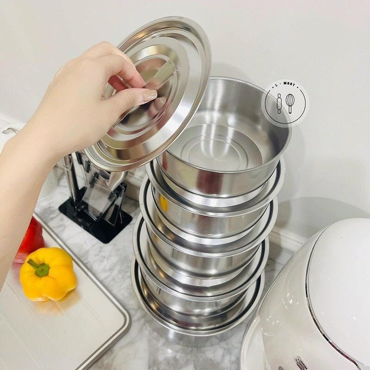 Bộ 5 Cái Nồi Inox Stock Pot Cao Cấp Đa Năng