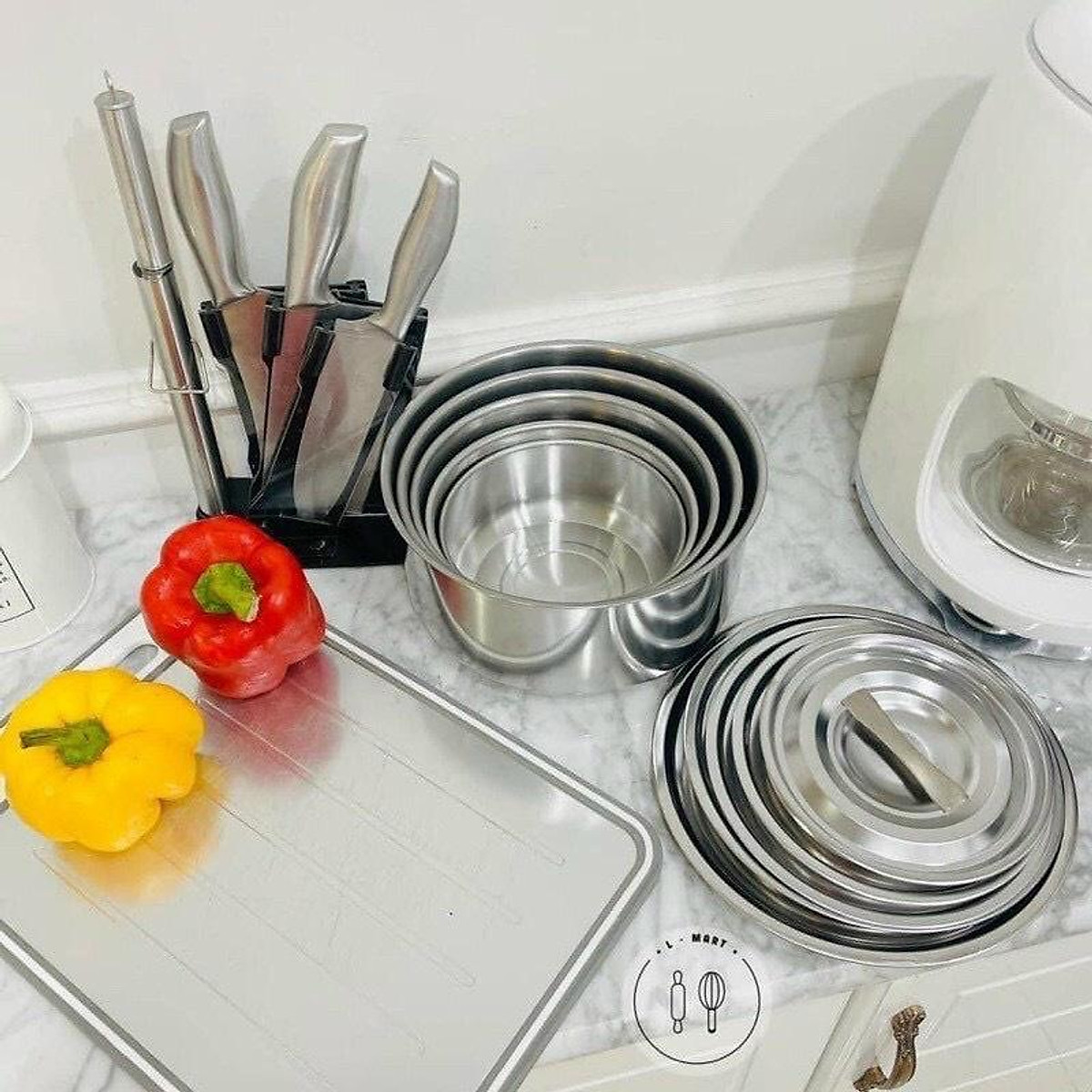 Bộ 5 Cái Nồi Inox Stock Pot Cao Cấp Đa Năng