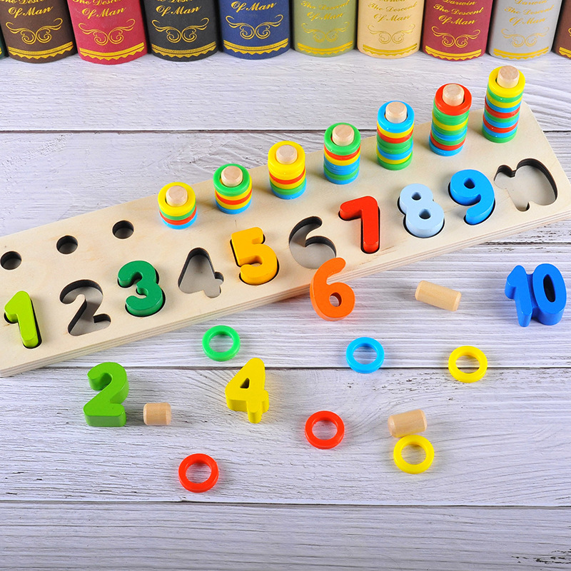 Bảng Gỗ 2 Dòng Ghép Số Hoặc Hình Cho Bé (2 Mẫu Số Hoặc Hình)