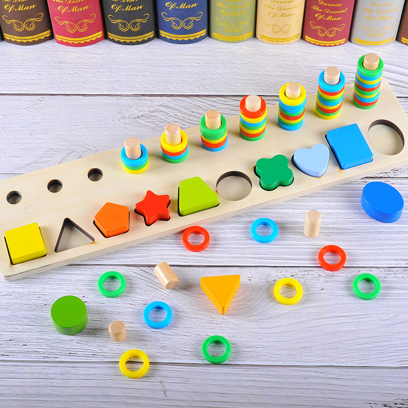 Bảng Gỗ 2 Dòng Ghép Số Hoặc Hình Cho Bé (2 Mẫu Số Hoặc Hình)