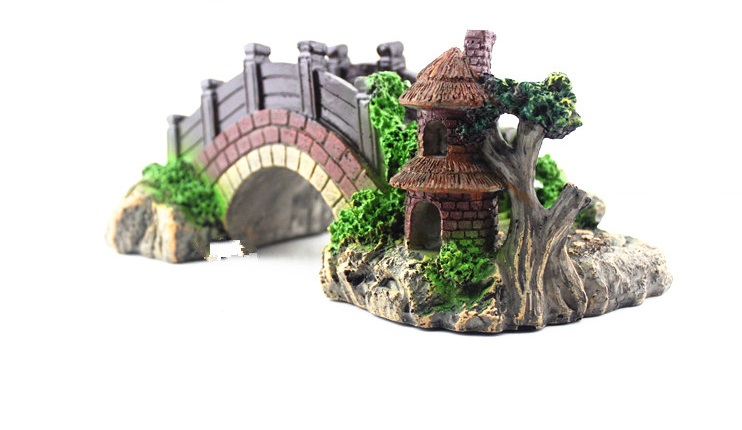 Cây Cầu Cảnh Tráng Trí Bể Cá Dễ Thương Nhỏ Gọn