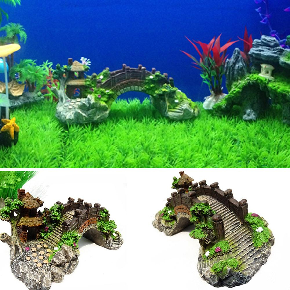 Cây Cầu Cảnh Tráng Trí Bể Cá Dễ Thương Nhỏ Gọn