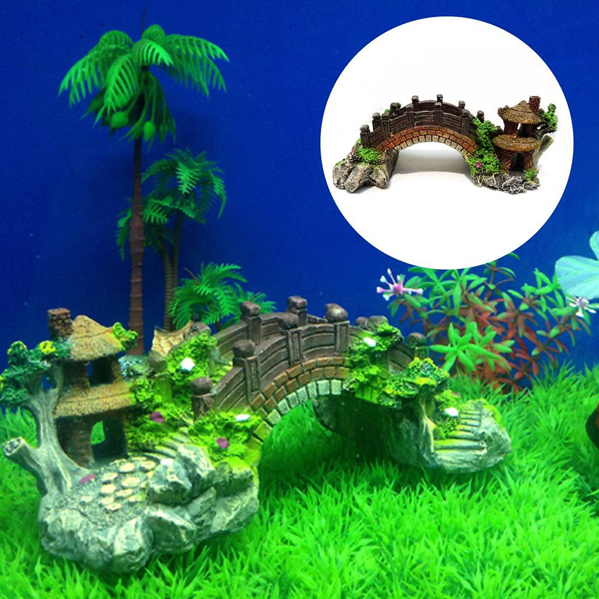 Cây Cầu Cảnh Tráng Trí Bể Cá Dễ Thương Nhỏ Gọn