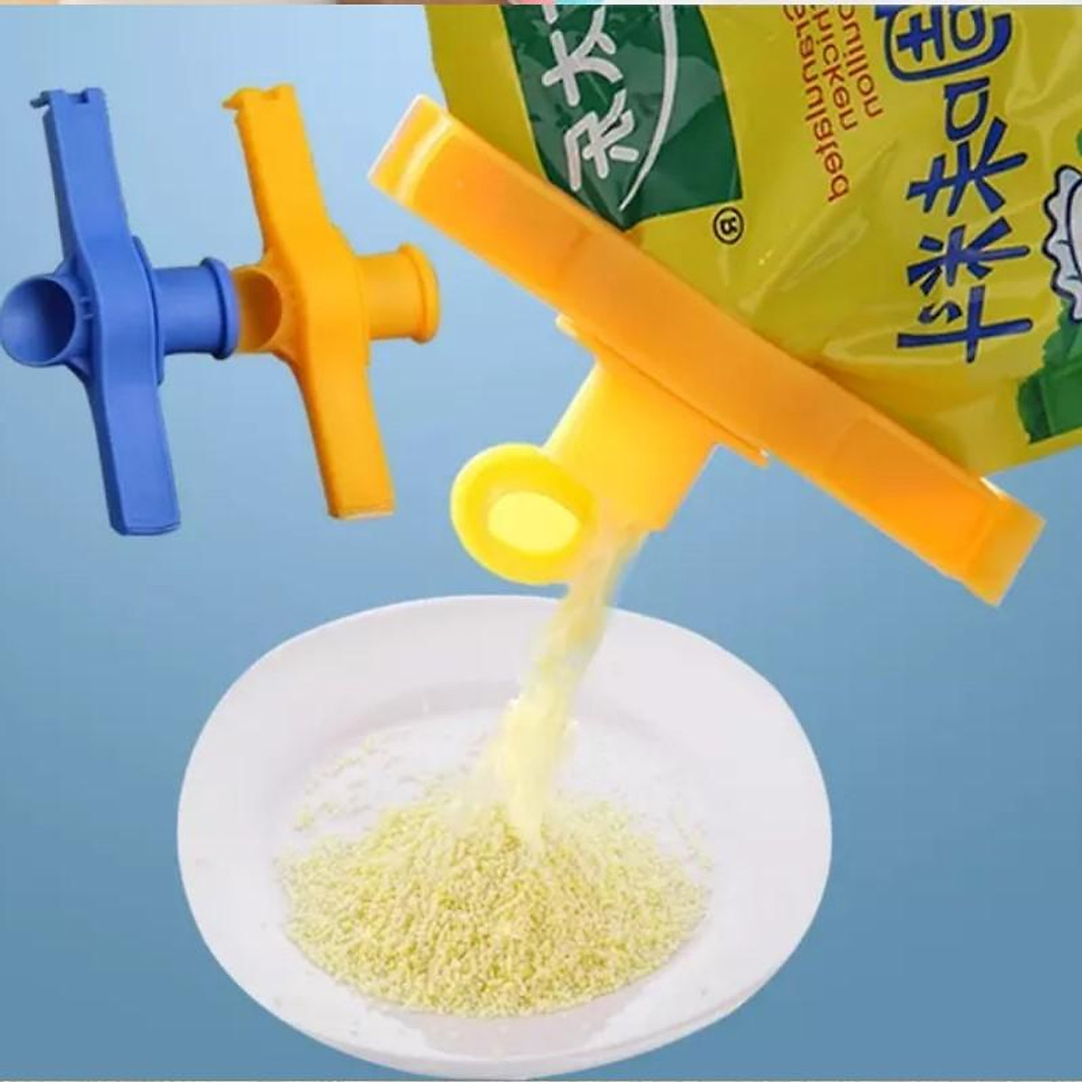Dụng Cụ Kẹp Miệng Túi Có Nút Rót Tiện Lợi Dụng Cụ Kẹp Miệng Túi Có Nút Rót Tiện Lợi