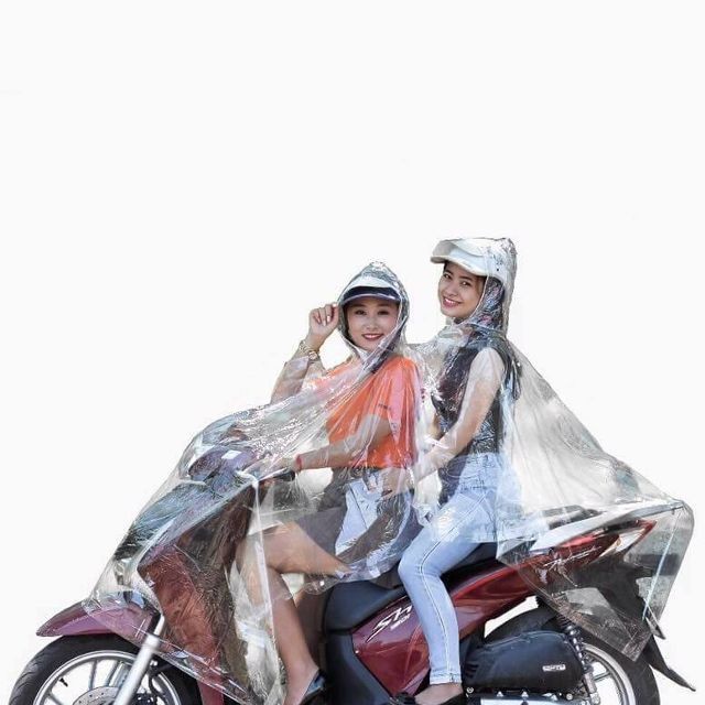 Áo Mưa TRONG SUỐT 2 Đầu 2 Người