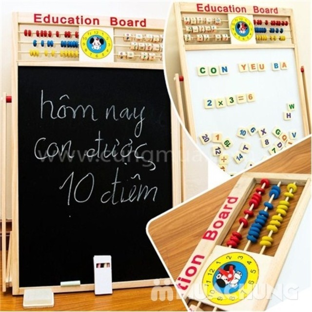 Bảng Ghép Nam Châm 2 Mặt Bằng Gỗ Cho Bé Sáng Tạo