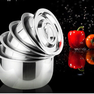 Bộ 5 Nồi Inox Đa Năng Có Nắp Đậy 5 Size Tiện Lợi