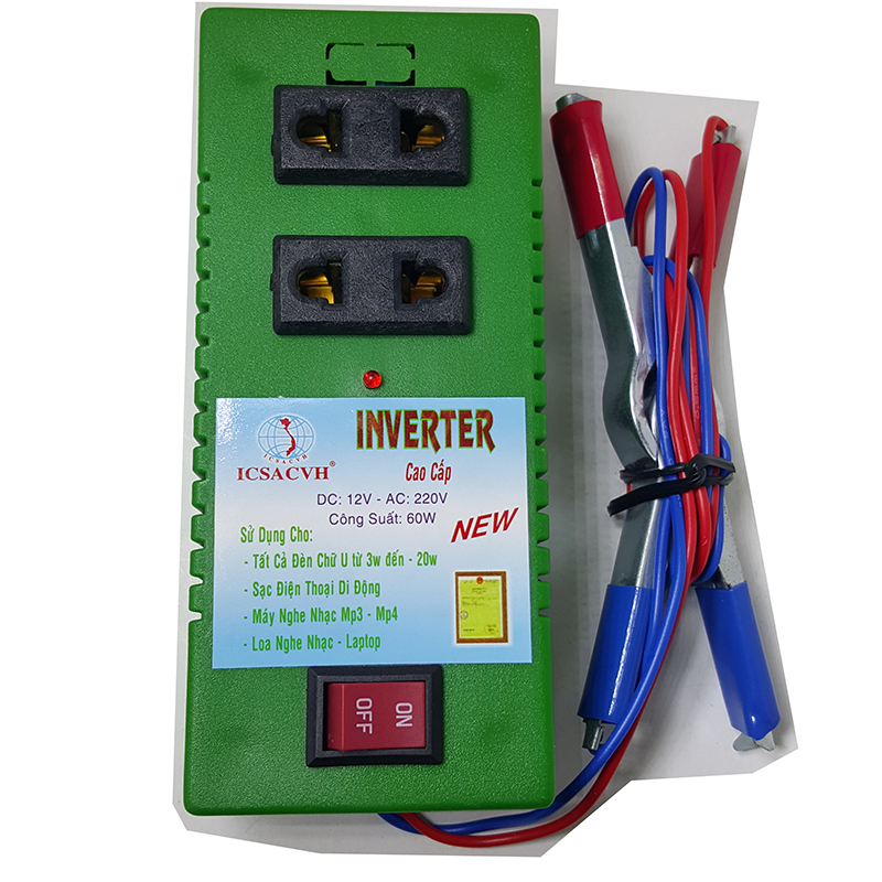 Bộ Đảo Điện Inverter 12V Ra 220V Công Suất 60W Bộ Đảo Điện Inverter 12V Ra 220V Công Suất 60W