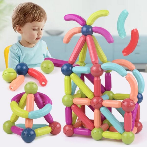 Bộ Đồ Chơi Xếp Hình 36 Món Que Từ Tính Cho Bé Thông Minh Sáng Tạo