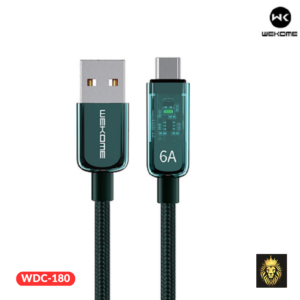 Cáp Sạc Nhanh 6A Wekome Dây Dù Cổng Type-C Wdc-180A Dây Dài 1M
