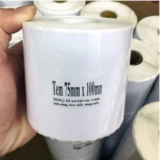 Cuộn 300 Tem Decal In Nhiệt 75x100mm Chuyên Dùng In Đơn TMĐT, Tem Mã Vạch, Phiếu Gửi Hàng