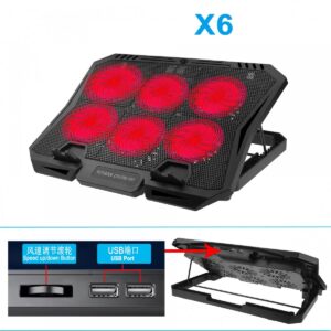 Đế Tản Nhiệt Laptop X6B 6 Quạt Lớn 2 USB Có Đèn Led
