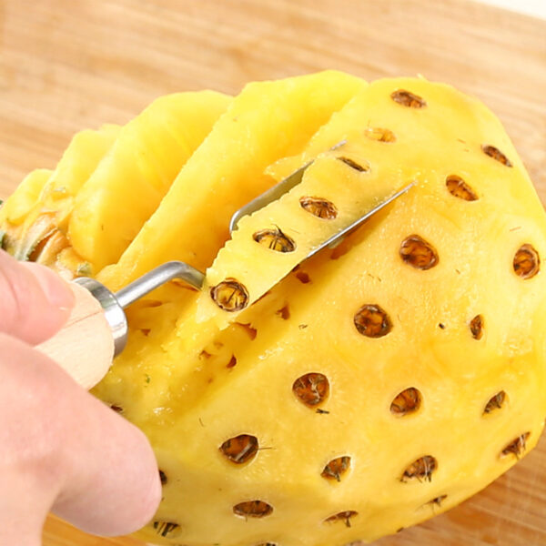 Dụng Cụ Cắt Mắt Thơm, Dứa Hình Chữ V Cán Gỗ Tiện Lợi