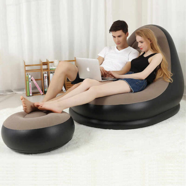 Ghế Sofa Bơm Hơi Tựa Lưng Thư Giãn Kèm Chân Ghế